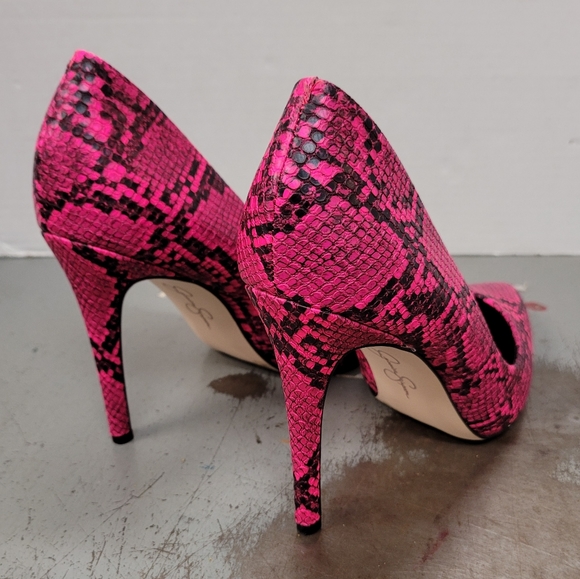 HOT PINK! JESSICA SIMPSON HEELS SZ 8.5 ANIMAL PRINT SHOES - Picture 5 of 8